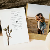 GRETA Watercolor Joshua Tree Foto Wedding Einladun