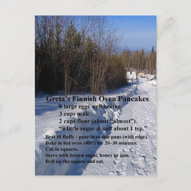 Gretas finnischer Oven Pancakes Rezept Postkarte (Vorderseite)