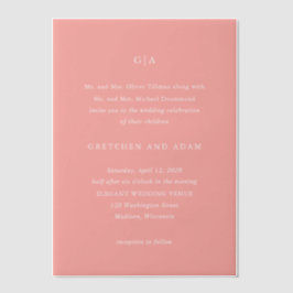 Gretchen Coral Pink Elegant Wedding