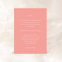 Gretchen Coral Pink Elegant Wedding