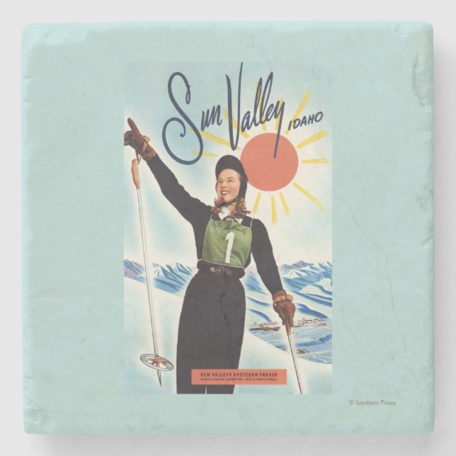 Gretchen Fraser Anzeige-Plakat Steinuntersetzer (Vorderseite)
