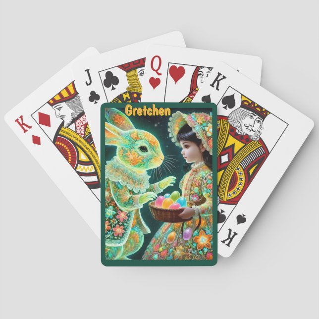 GRETCHEN ~ OSTERHASEN-GESCHENK-EIER ~ SPIELKARTEN (Rückseite)