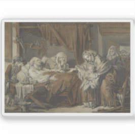 Greuze - Die wohltätige Frau (La Dame de Charité) Aufkleber