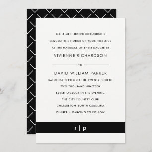 Grève noire moderne  Faire-part de mariage