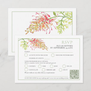 Grevillea Aquarellenhochzeit RSVP Karte