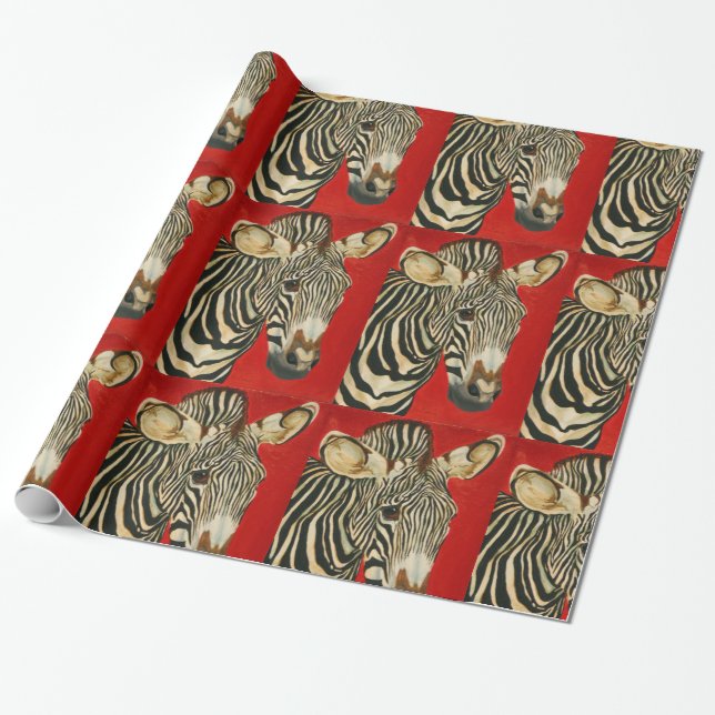 Grevys Zebra-afrikanische Tier-Zoo-Tier-Kunst Geschenkpapier (Ungerollt)