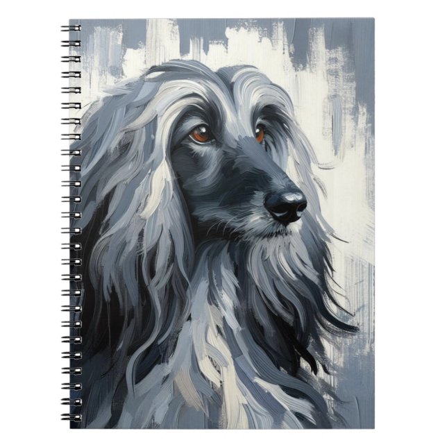 Grey Afghan Hound Portrait Notizblock (Vorderseite)