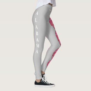 Grey Alabama Camellia Leggings de fleurs d'état