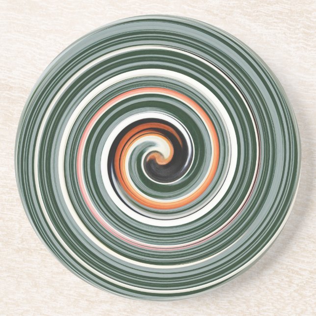 Grey and orange spiral pattern untersetzer (Vorne)