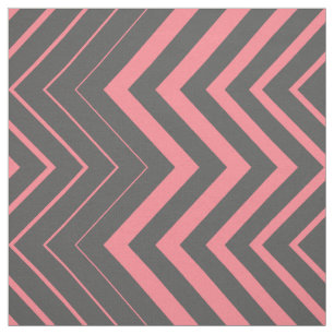 Grey and Pink Zigzag Zickzack Stoff