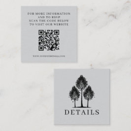 Grey Aspen Tree Wedding QR Begleitkarte