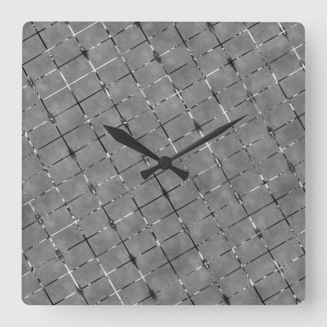 Grey Bild, Into Rechtecke, glow Wire Quadratische Wanduhr (Vorderseite)