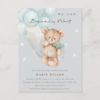 Grey Blue Bear Bear Bearly Wait Balloon Baby Dusch