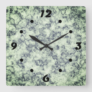 Grey Blue marble Quadratische Wanduhr
