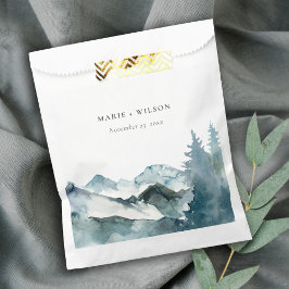 Grey Blush Green Blue Mountains Pine Wedding Geschenktütchen