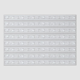 Grey Bone Inlay Floral Border Decoupage Paper Seidenpapier