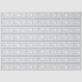 Grey Bone Inlay Floral Border Decoupage Paper  Seidenpapier