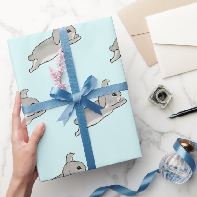 Grey bunny  geschenkpapier (Schenken)