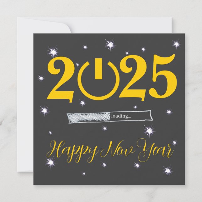 Grey Card Happy new Year Mitteilungskarte (Vorderseite)