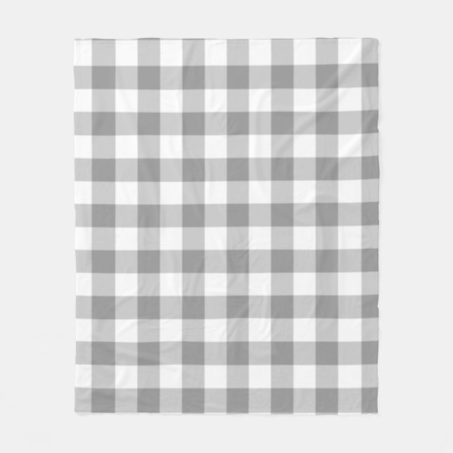 Grey Checkered Square Seamless Pattern Fleecedecke (Vorderseite)