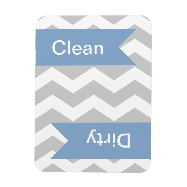 Grey Chevron Clean - Magnets de lave-vaisselle sal (Vertical)