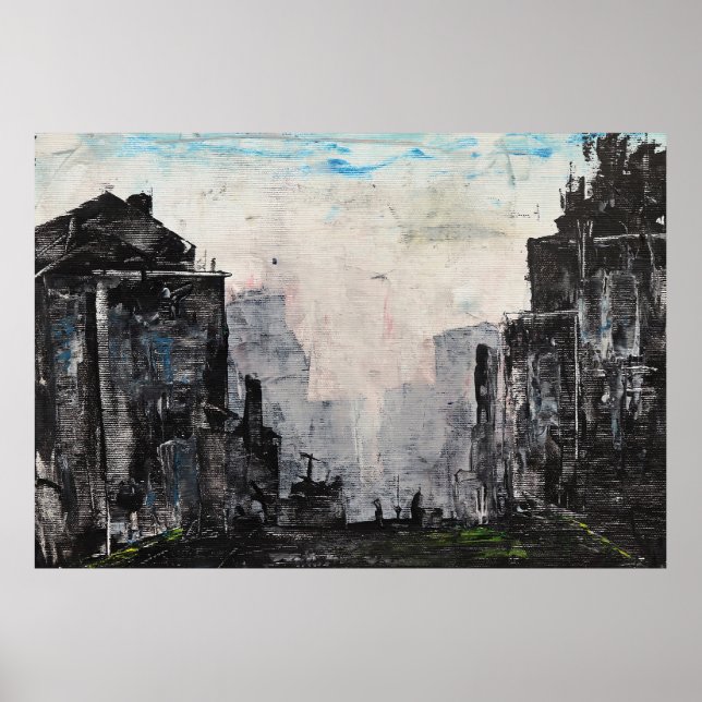 Grey City Abstract Print, Value Poster Paper  (Vorne)