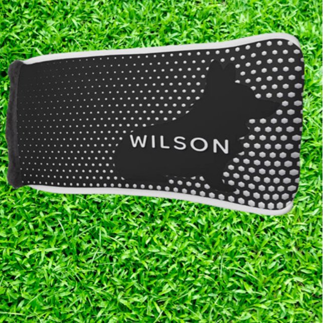  Grey  Corgi Golf Headcover (Surprise the golfer in your life with a custom grey corgi golf putter headcover)