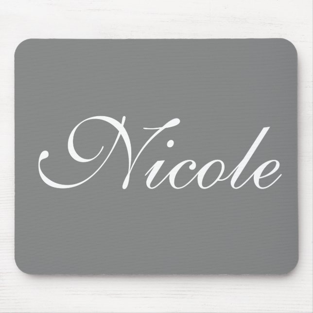Grey Customized Name Mousepad (Vorne)