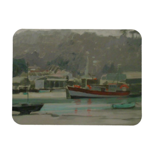 Grey Day Fisherman's Quay Magnet (Horizontal)