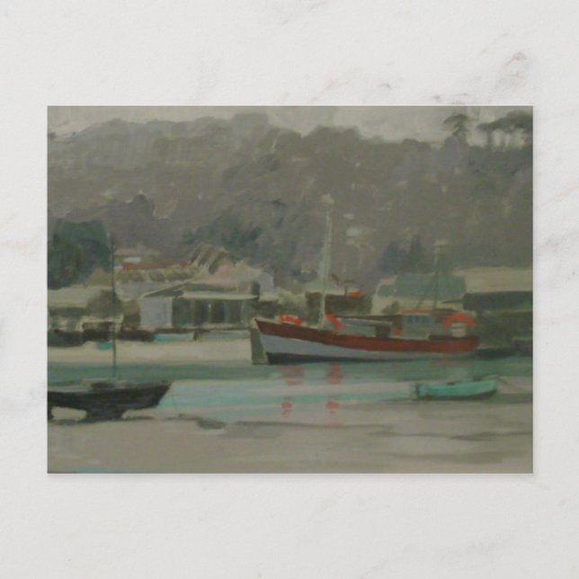 Grey Day Fisherman's Quay Postkarte (Vorderseite)