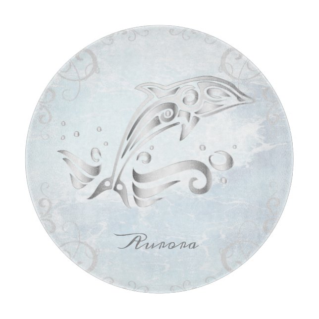 Grey Dolphin Personalisiert Cutting Board Schneidebrett (Vorderseite)