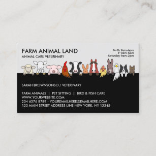 Grey Farm Animal Termin Besuch Veterinary Visitenkarte