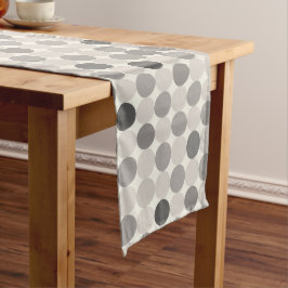 Grey Geometric Circles Table Runner Großer Tischläufer