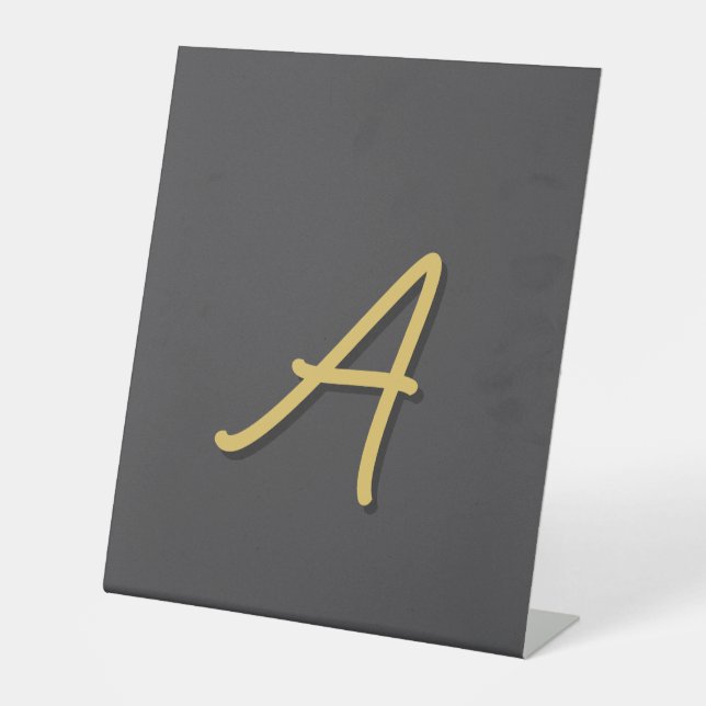 Grey Gold Color Monogram Professional Sockelschild (Vorderseite)