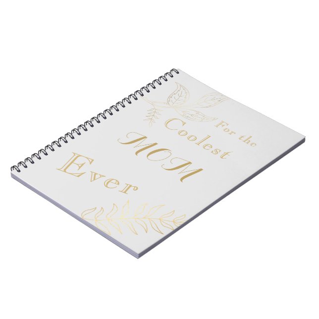 Grey Gold Coolest Mom Ever Spiral Foto Notebook Notizblock (Linke Seite)