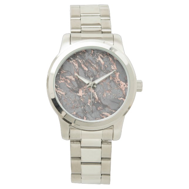 Grey gold rose marble modern design armbanduhr (Vorderseite)