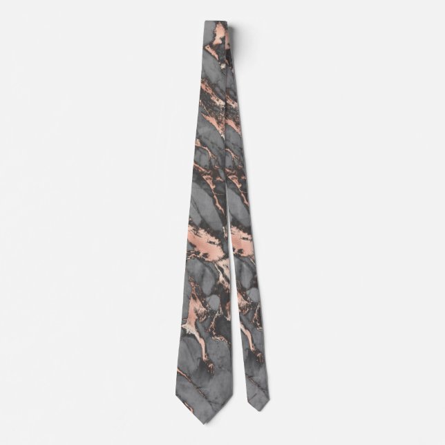 Grey gold rose marble modern design krawatte (Vorderseite)