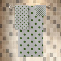 Grey Green Polka Dot