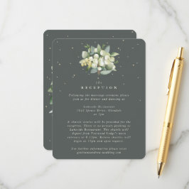 Grey Green Snowberry+Eucalyptus Bouquet Empfang Begleitkarte