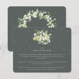 Grey Green Snowberry+Eucalyptus Bouquet Empfang Begleitkarte