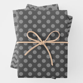 Grey & Grey Multi-Pattern Wrapping Paper Sheets Geschenkpapier Set
