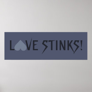 Grey Heart Anti-Valentine poster personnalisé