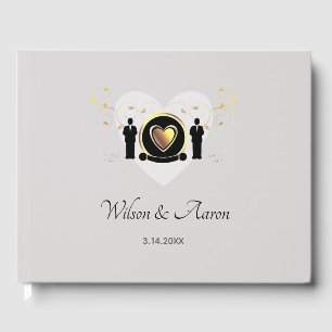 Grey Heart Homme Mariage   Livre d'or