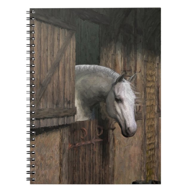 Grey Horse at the Stable Door Notizblock (Vorderseite)