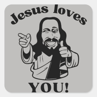 Grey Jésus vous aime coller autocollants chrétiens