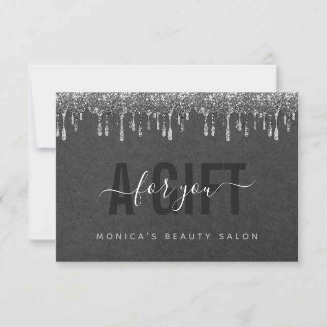 Grey Kraft Paper & Silver Glitzer Driving Beauty (Vorderseite)
