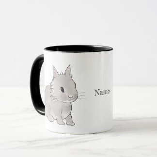Grey lionhead bunny tasse
