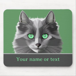 Grey Long Fur Cat - Nebelung - eigener Name / Slog Mousepad