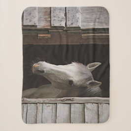 Grey Mare Horses Animals Sherpa Fleece Blanket Sherpadecke