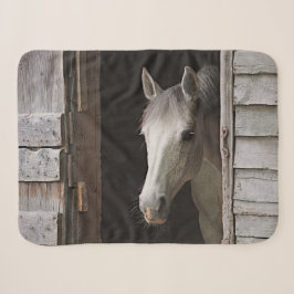Grey Mare Horses Animals Sherpa Fleece Blanket Sherpadecke